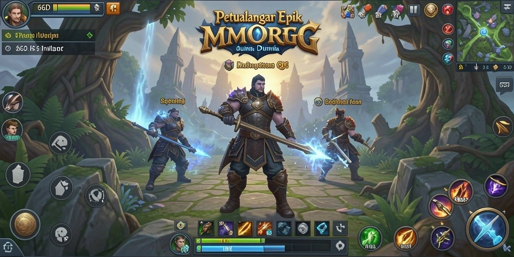 Screenshot permainan 66D yang menunjukkan aksi seru dalam dunia MMORPG.
