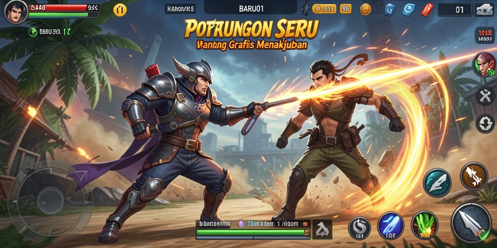 Tampilkan aksi pertarungan yang dinamis dan mendebarkan dalam BARU01.