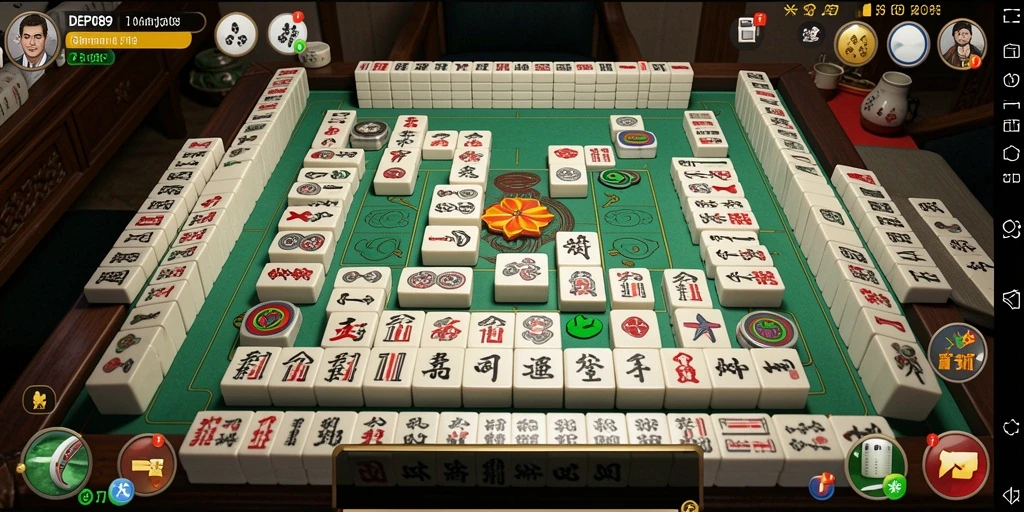 Tampilan gameplay DEPO89 dengan grafis Mahjong yang menarik.