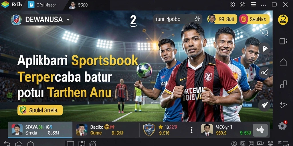 Tampilan antarmuka pengguna DEWANUSA dengan fitur taruhan olahraga.