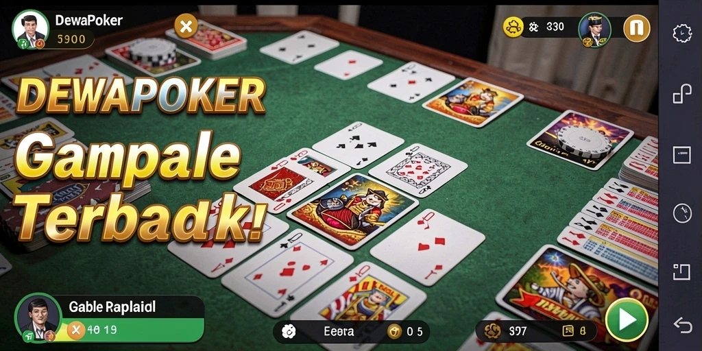 Tampilan permainan Gaple yang seru dan menantang di DEWAPOKER.