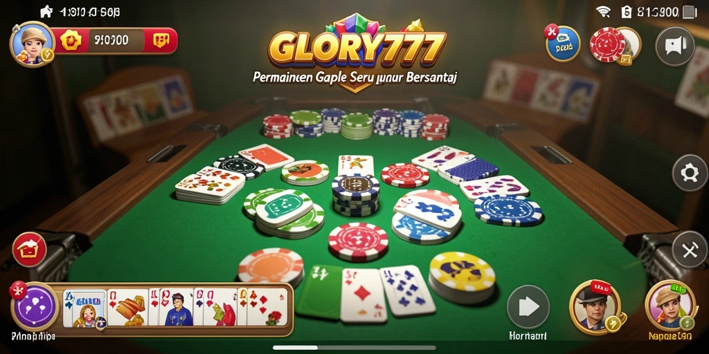 Tampilan gameplay seru dari GLORY777, permainan Gaple yang menarik.