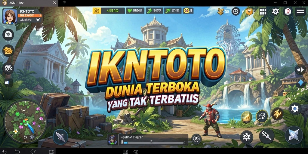 Screenshot gameplay IKNTOTO yang menampilkan eksplorasi dunia terbuka.