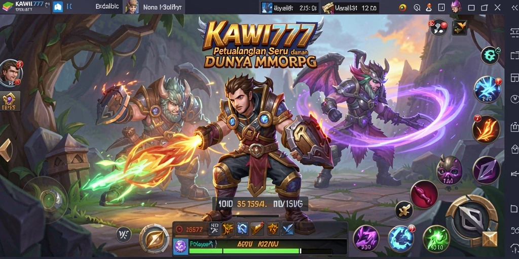 Tampilan gameplay seru KAWI777 dalam dunia MMORPG.