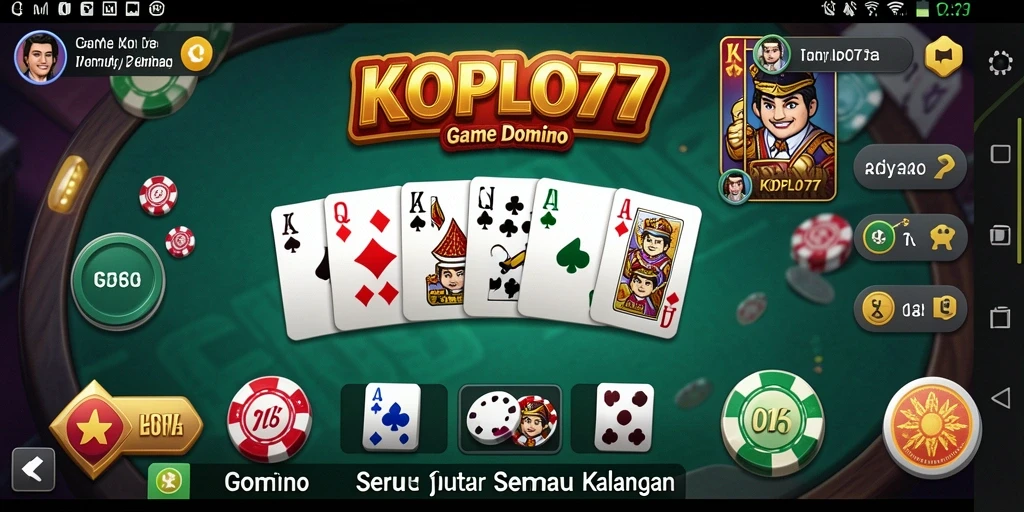 Tampilan gameplay seru KOPLO77 dalam bermain domino.