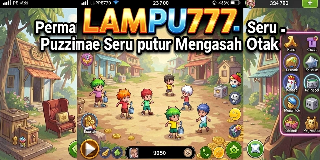 Tampilan gameplay seru dalam LAMPU777 dengan warna-warna cerah.