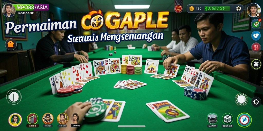 Tampilan gameplay seru dalam MPO88ASIA, permainan Gaple yang menarik.