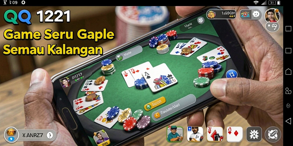 Tampilan gameplay Gaple yang seru dan menantang di QQ1221.