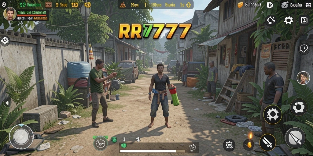 Tampilan gameplay menarik dari RR777 yang menampilkan simulasi kehidupan.