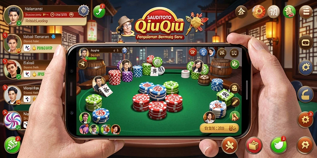 Tampilan screenshot gameplay QiuQiu SAUDITOTO yang seru.