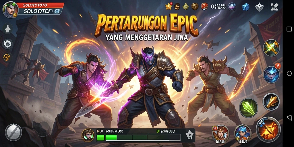 Tampilan screenshot <strong>SOLOTOTO</strong> menampilkan aksi pertarungan yang mengesankan.