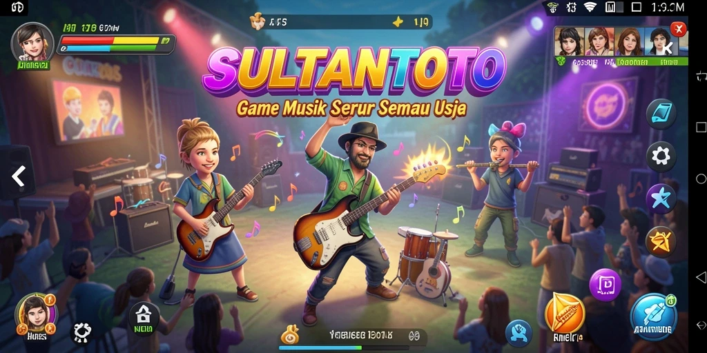 Tampilan gameplay SULTANTOTO yang menampilkan pengalaman musik yang seru.