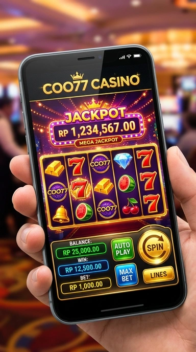 Screenshot aplikasi coo77 menampilkan antarmuka yang menarik dan user-friendly.